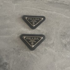 Prada Logo Triangle Black x 2