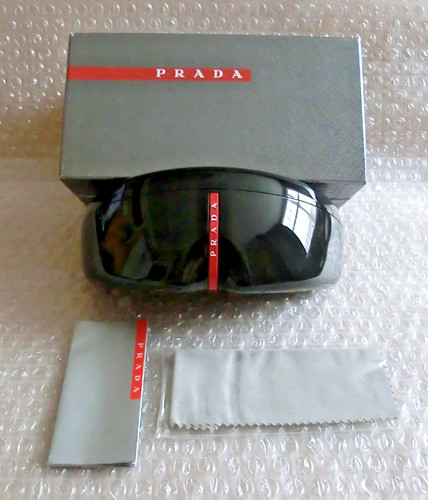 Large black prada glasses case - prada,