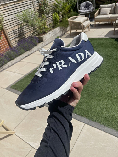 Prada milano navy white - prada, logo