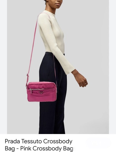 Prada pink tessuto crossbody - prada,