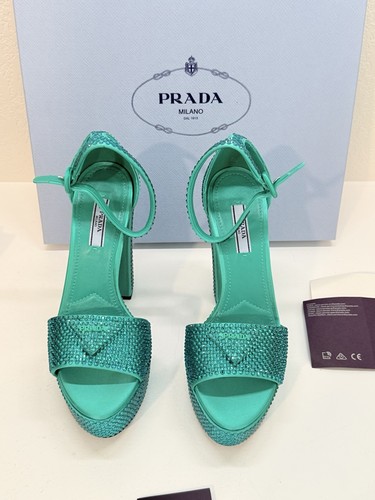 Prada green leather crystal - prada,